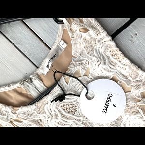 White/nude lace dress